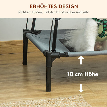 Outdoor dog seat with cover - Breathable fabric, gray