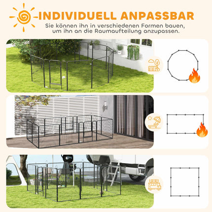 Dog Playpen, 12 Panels, Steel, Indoor/Outdoor Use