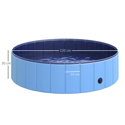 Large dog pool, robust PVC/wood, 120x30 cm - Summer cooling