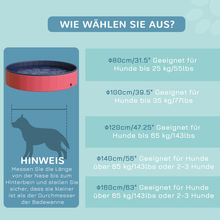 Extra large blue dog pool, plastic + wood, 160x30 cm