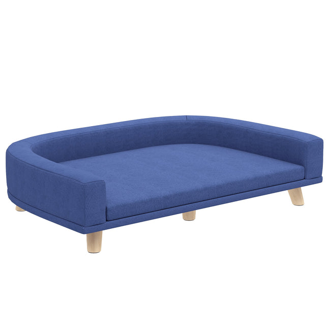 Dog Sofa Bed, Eucalyptus Wood, 98 x 67 x 25 cm, Blue