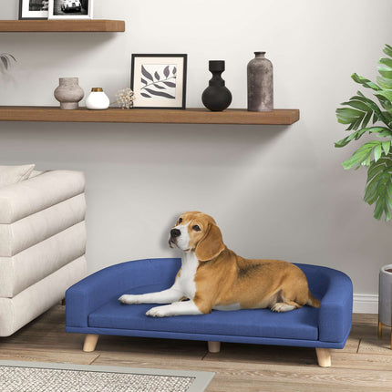 Dog Sofa Bed, Eucalyptus Wood, 98 x 67 x 25 cm, Blue