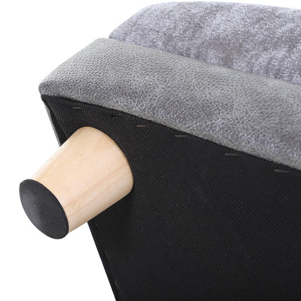 Comfortable gray pet sofa, artificial leather and plush, 68x41x32 cm