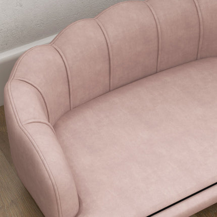 Pet sofa with washable cover, wooden legs - pink