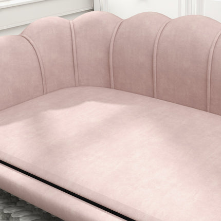 Pet sofa with washable cover, wooden legs - pink
