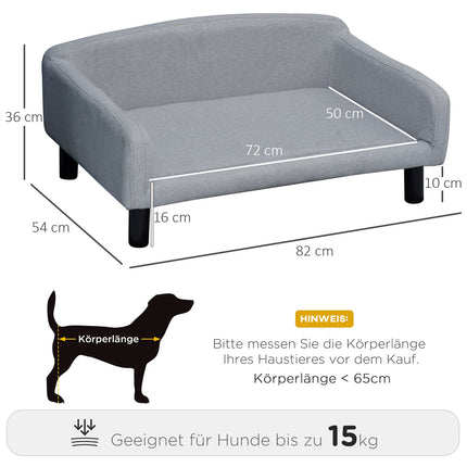 Dog sofa with cover & wooden legs, 82x54x36 cm
