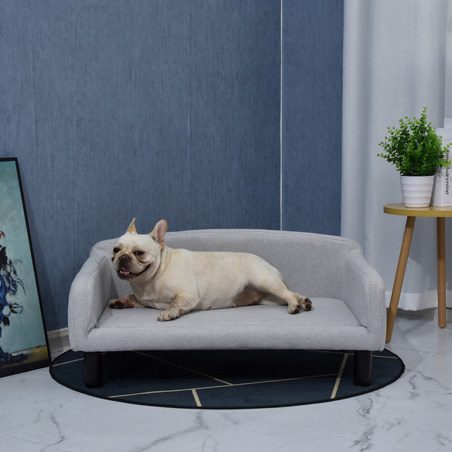 Dog sofa with cover & wooden legs, 82x54x36 cm