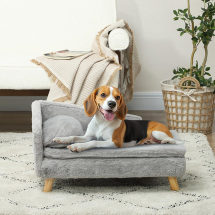 Medium dog sofa with washable cushion, raised design