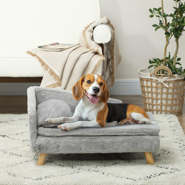 Medium dog sofa with washable cushion, raised design