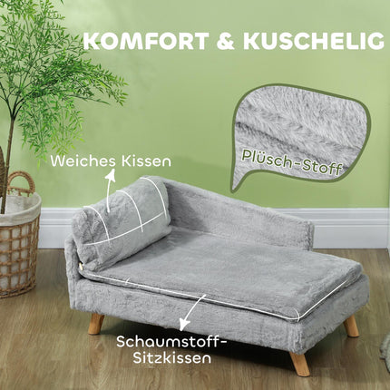 Medium dog sofa with washable cushion, raised design