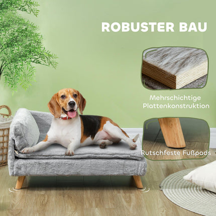 Medium dog sofa with washable cushion, raised design