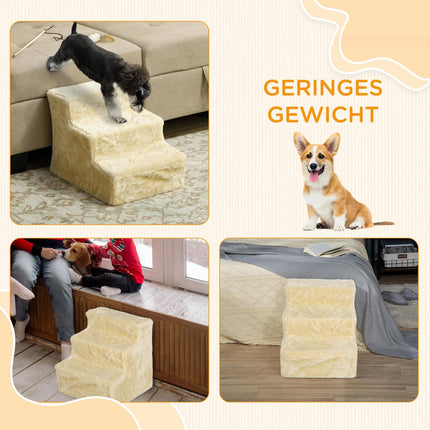 Pet stairs 3 steps, 35 cm, plush, for cats/dogs up to 4.5 kg