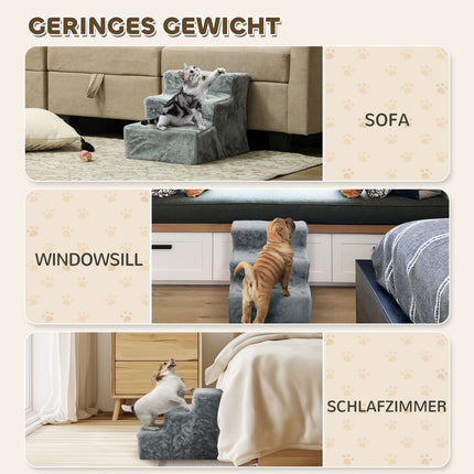 Pet Stairs 3-Step Plush Look, cats and small dogs, 5 kg