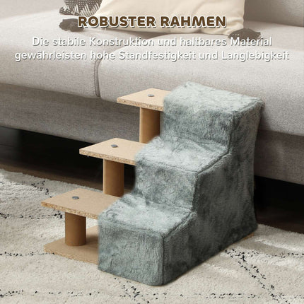 Pet Stairs 3-Step Plush Look, cats and small dogs, 5 kg