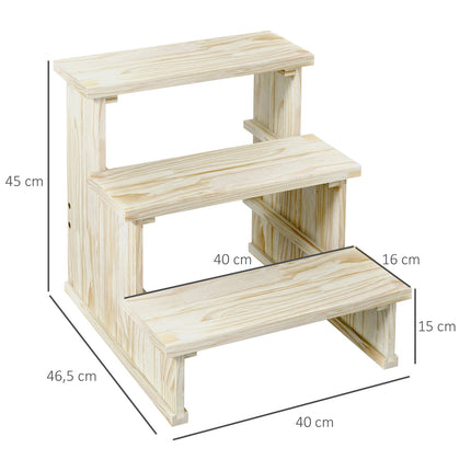 Pet stairs, 3-step wooden, small dogs up to 10 kg