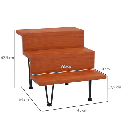 Pet stairs, 3-step wood and steel, supports up to 20 kg