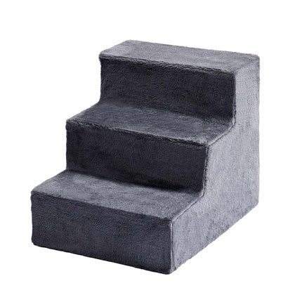 Dog Stairs, 3 Steps – Grey, Soft Plush Cover