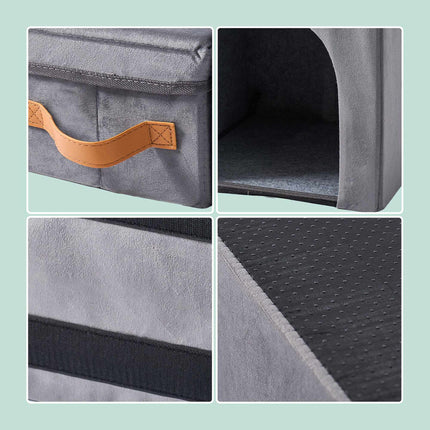 Dog Stairs, Foldable 3-Step With Storage And Hide