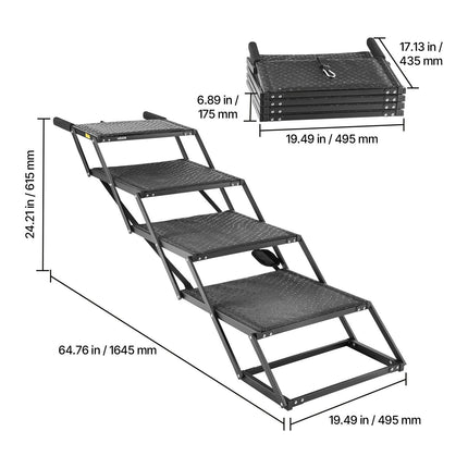 Dog Stairs For Car, 4-Step Foldable Non-Slip, 250 lb