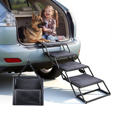 Dog Stairs For Car, 4-Step Foldable Non-Slip, 250 lb