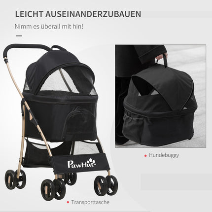 Collapsible dog carriage & carriage with cushion, mesh window