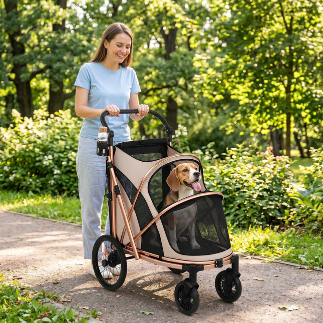 Dog Stroller, Foldable, 360 Swivel Wheels, Up To 20 kg