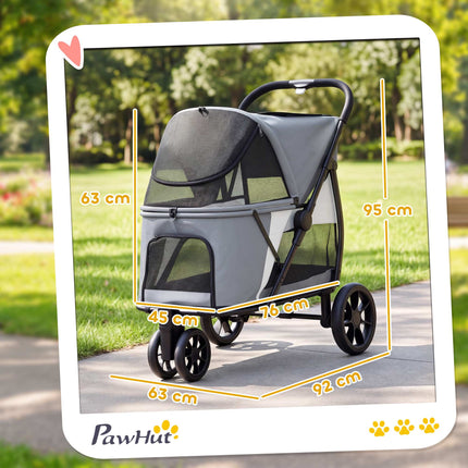Dog Stroller with All-Terrain Wheels, Foldable, 20kg Capacity