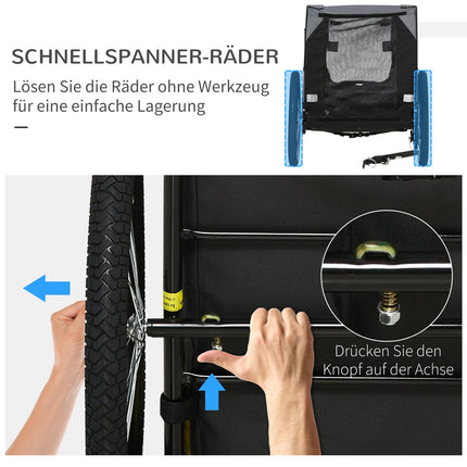 Dog bike trailer - foldable, mesh window, reflectors, black