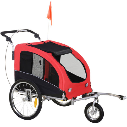 Dog bike trailer - Red & Black, 155 x 83 x 108 cm