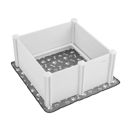 Dog Whelping Box 38.6in, PVC, Adjustable Door, Pad