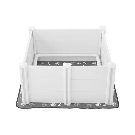 Dog Whelping Box 38.6in, PVC, Adjustable Door, Pad
