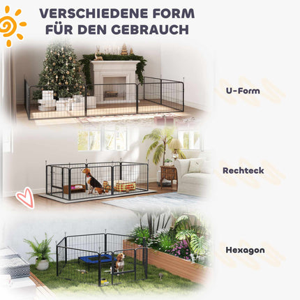 Dog Whelping Box, 7 Panels, Steel Frame, Oxford Fabric