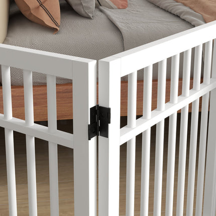 Folding wooden dog gate, 183x61cm, 4-piece set