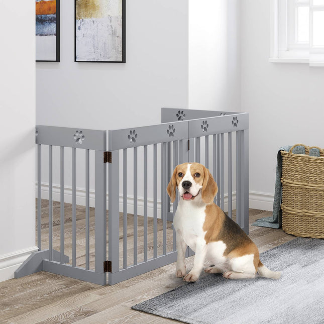 Dog barrier, folding wooden protective gate, 204 x 61 cm