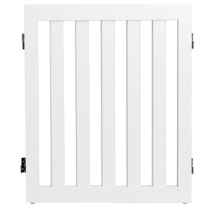 Dog barrier 60cm high protective gate wooden foldable 2 panels white