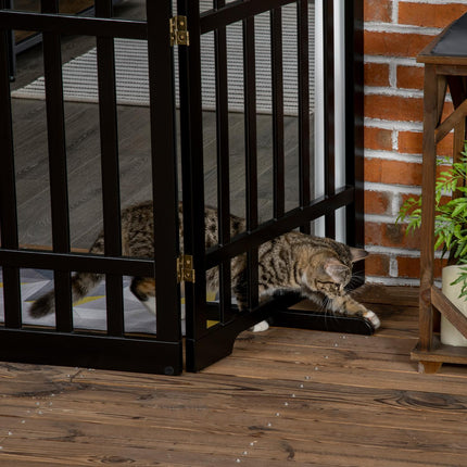 Folding wooden dog gate with rubber feet, 181x35x76 cm
