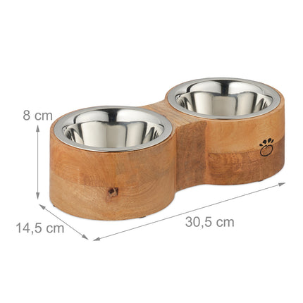 Dog bowl bar with 2 bowls