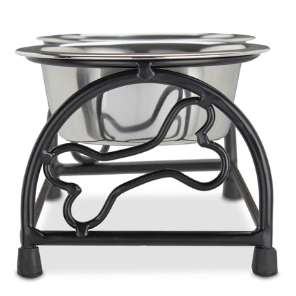 Dog bowl set with holder