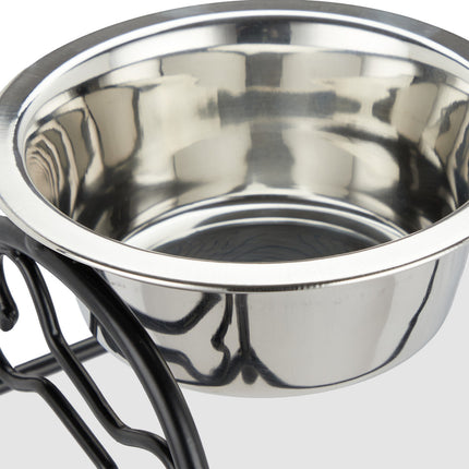 Dog bowl set with holder