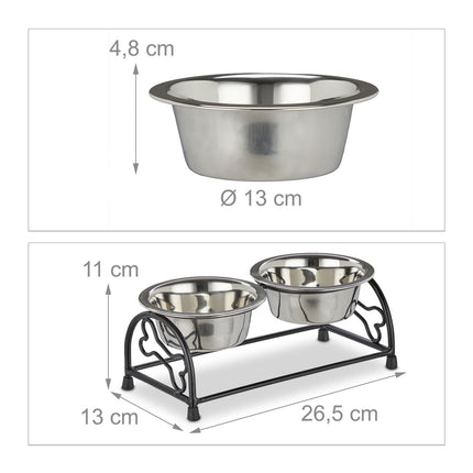 Dog bowl set with holder
