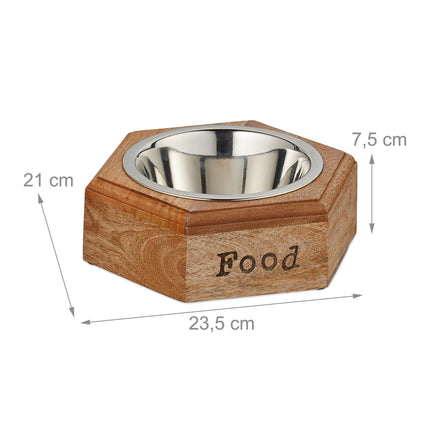 Dog bowl set with wooden holder