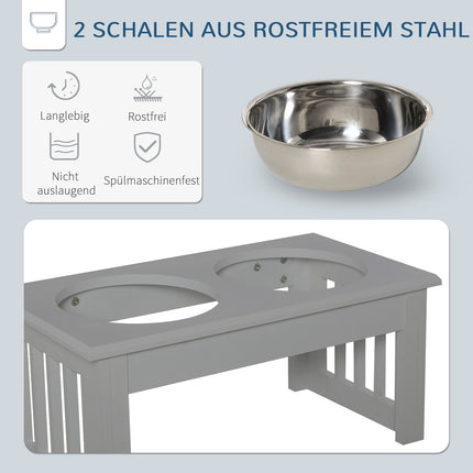 Raised dog bowl set, stainless steel, easy to maintain, 0.9L capacity
