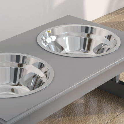Raised dog bowl set, stainless steel, easy to maintain, 0.9L capacity