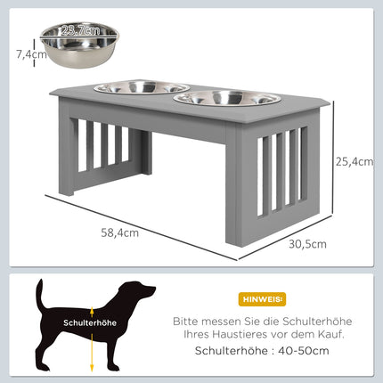 Raised pet bowls, stainless steel, easy to clean, 2L capacity