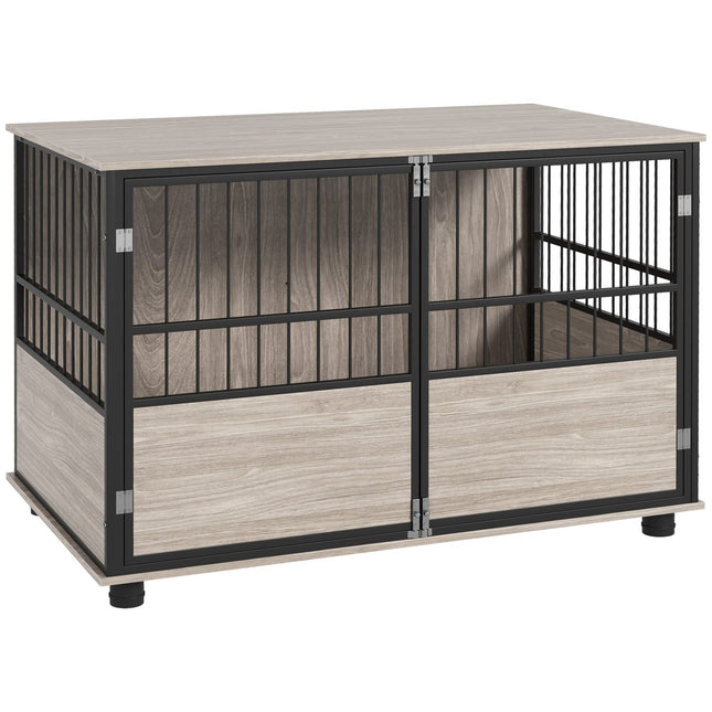 Large dog house, non-slip dog cage, walnut, 100x60x68cm