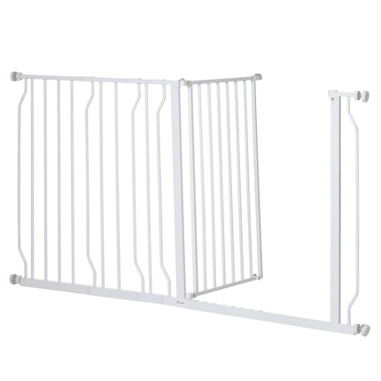 Adjustable dog gate, drill-free installation, two-way opening, 75-145 cm