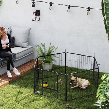 Dog Fence, 6-Panel Steel, Foldable, Indoor/Outdoor