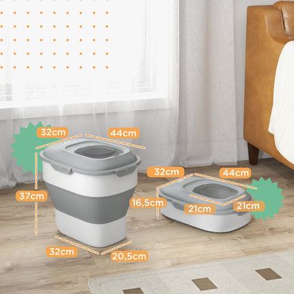 Dog food container, 25L, foldable with wheels and lid