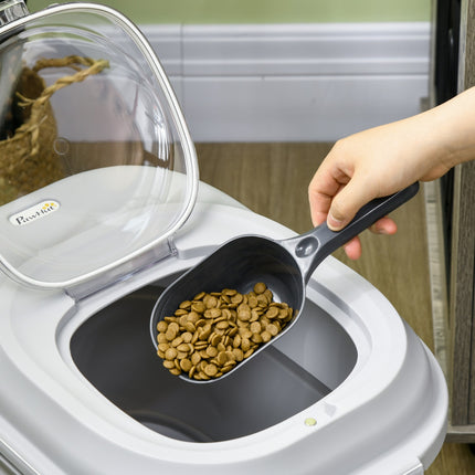 Dog food container, 25L, foldable with wheels and lid