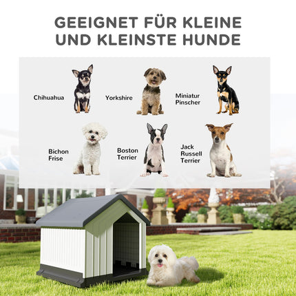 Weatherproof Dog House with Window, Asphalt Roof 62x61x60 cm
